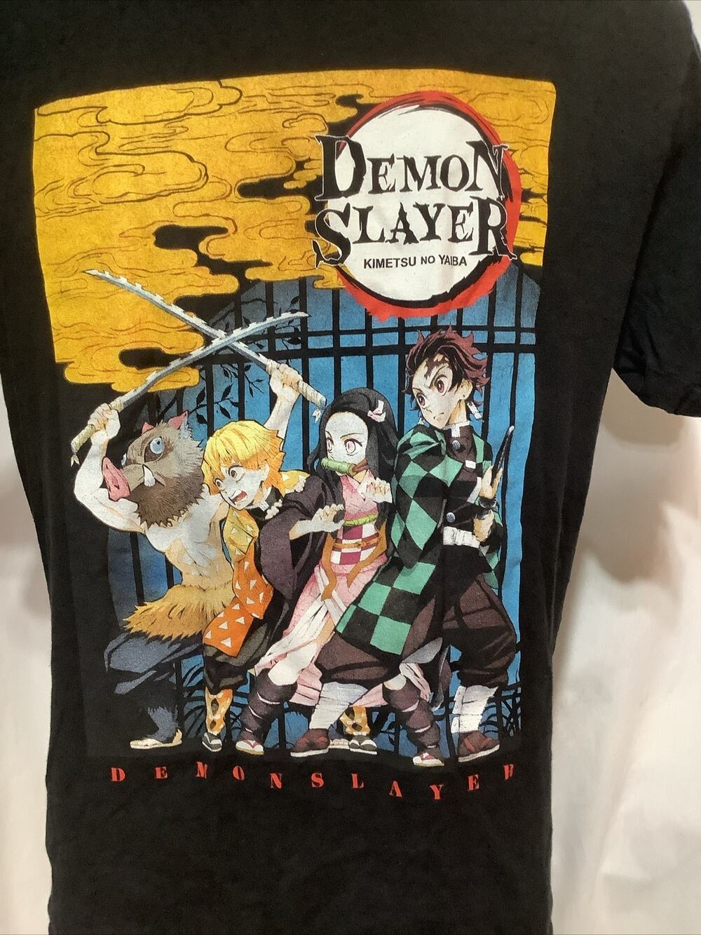 Demon Slayer Kimetsu no Yaiba Anime Graphic T Shirt Mens Medium Black